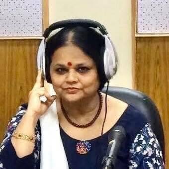 Dr. Meenu Khare in a radio studio